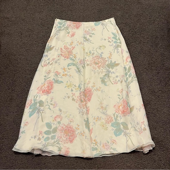 Ralph Lauren Purple Label Silk Floral Midi Skirt - Picture 6 of 7